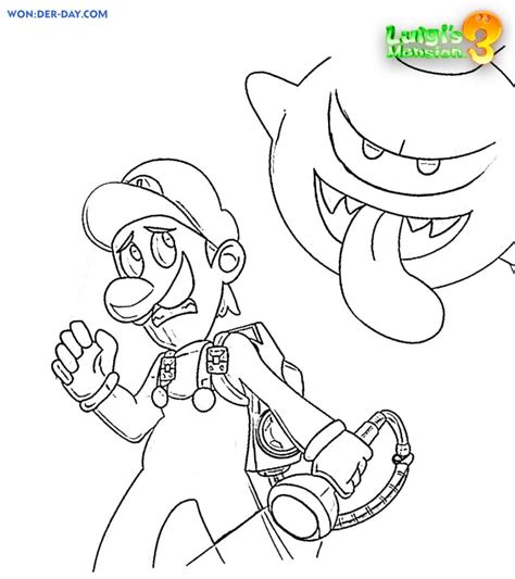 Luigi's Mansion Printable Coloring Page