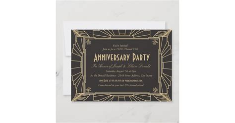 Luxury Art Deco Anniversary Invitation