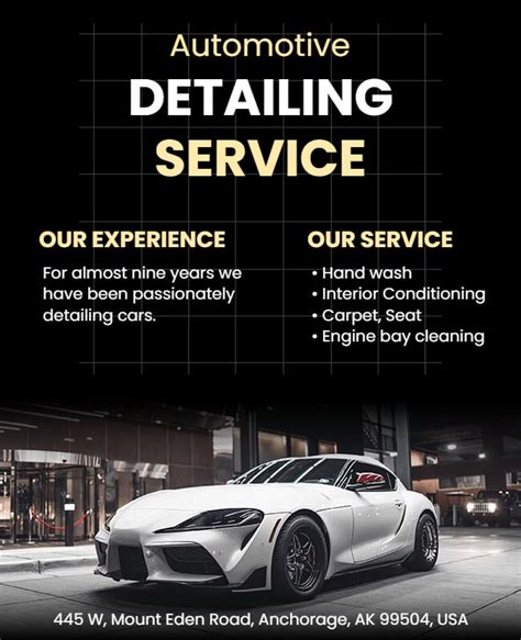 Luxury auto detailing flyer template