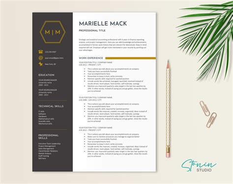 Luxury Black and Gold Resume Template