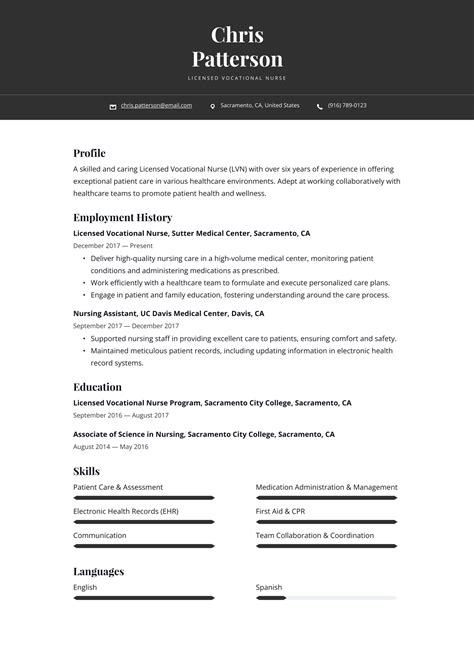 LVN Resume Template 2