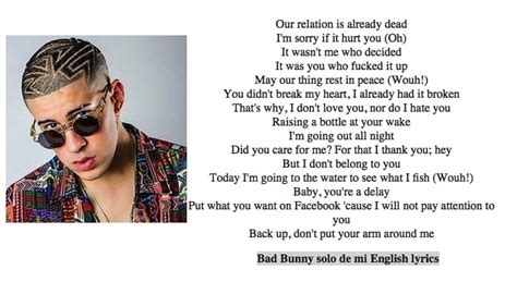 Bad Bunny Lyrics Card