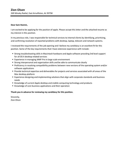 Mac Cover Letter Template