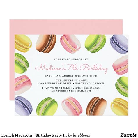 Macaron Invitations