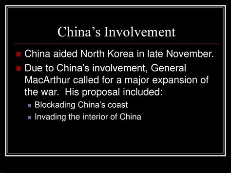 MacArthur's desire to expand into China