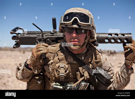 Machine Gunner Marines providing support