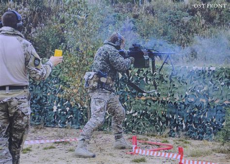 Machine Gunner in Training Exercise