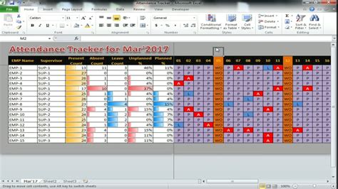 Macro Attendance Tracking