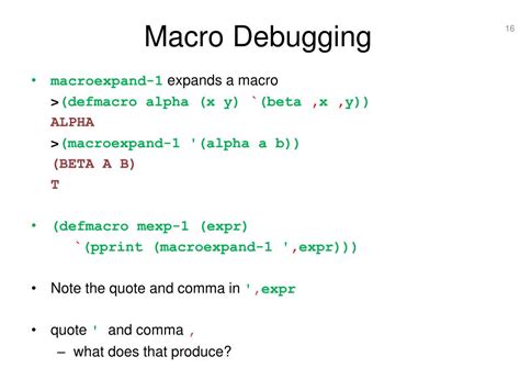 Macro Debugging