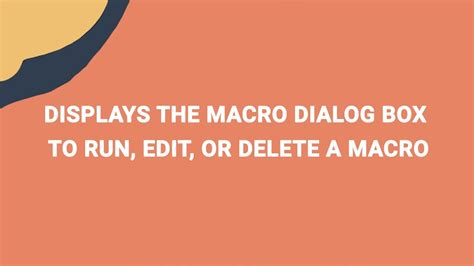 Macro Dialog Box Method