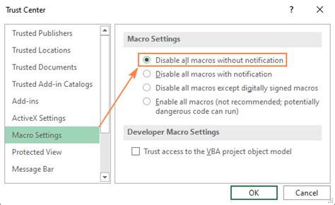 Macros Disabled Fixes Add-ins