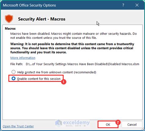 Macros Disabled Fixes Macro Security