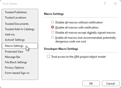 Macros Disabled Fixes Macro Settings Visual Basic Editor