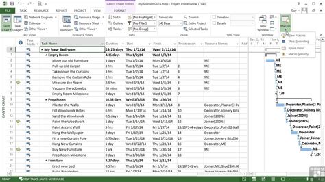 Macros in Microsoft Project