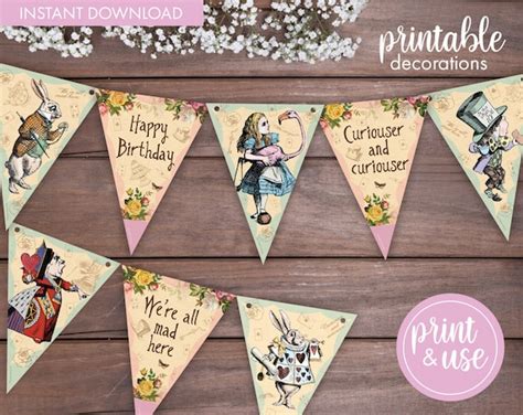 Mad Hatter party bunting