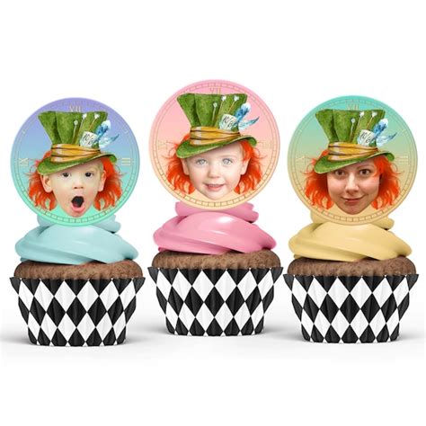 Mad Hatter party cupcake toppers