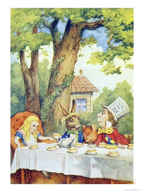 Mad Hatter's tea party illustration