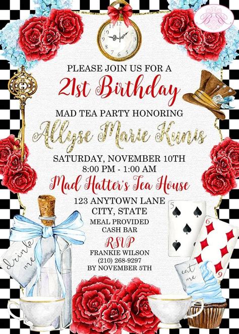 Mad Hatter's Tea Party Invitations