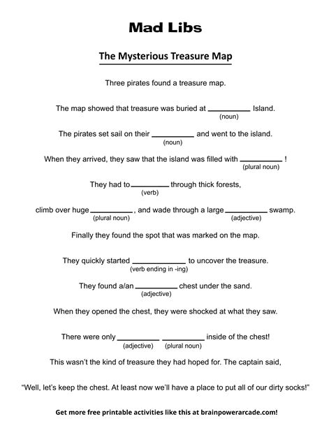 Mad Libs Mystery Story