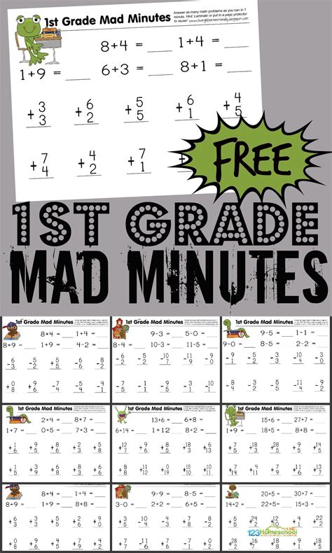 Mad Minute worksheets for 1st grade