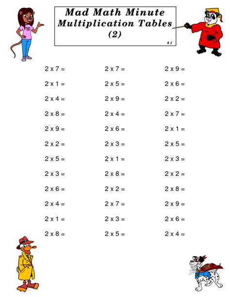 Mad Minute worksheets for kids