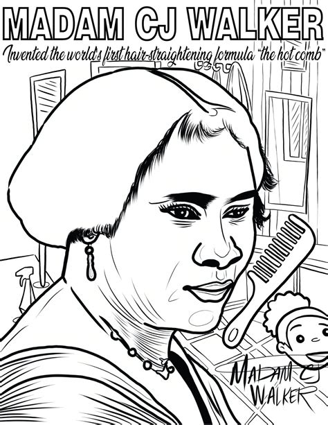 Madam C.J. Walker coloring page