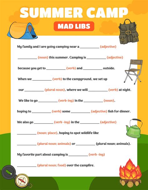 Mad Libs Summer Camp Fun