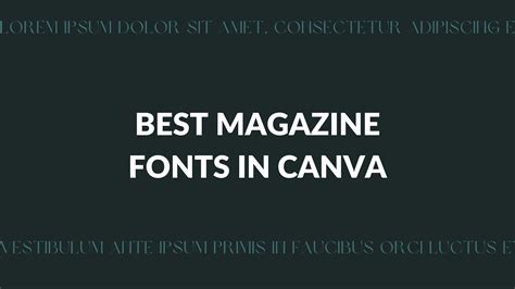 Magazine Template Fonts