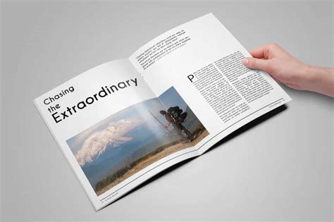 Magazine template in Microsoft Word