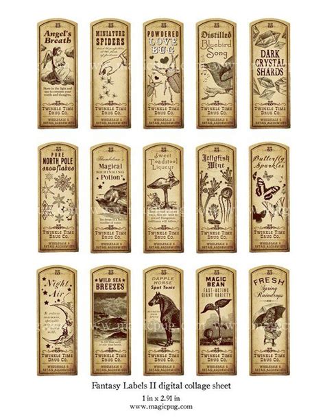 Magic elixir potion labels