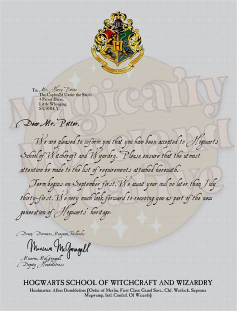 Magical Acceptance Letter