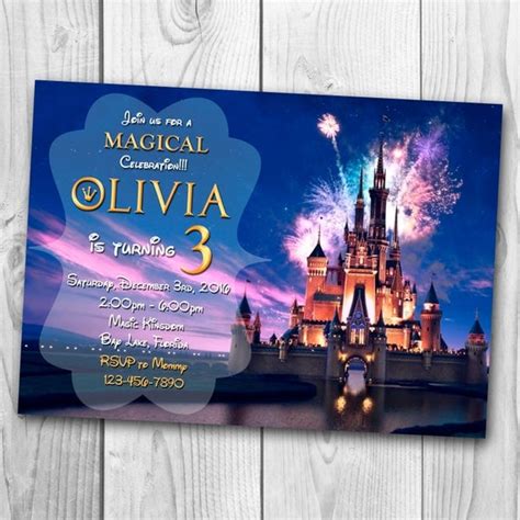 A magical kingdom invitation template with a luxurious design