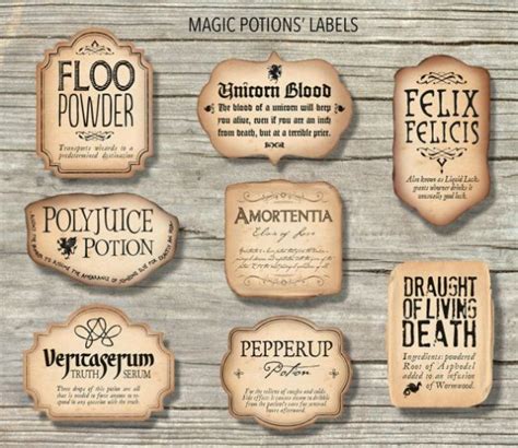 Magical Potion Labels for DIY Enthusiasts