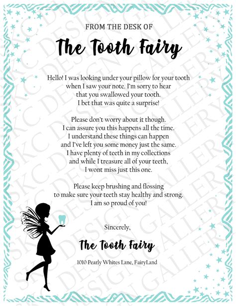 Magical Tooth Fairy Letter Templates