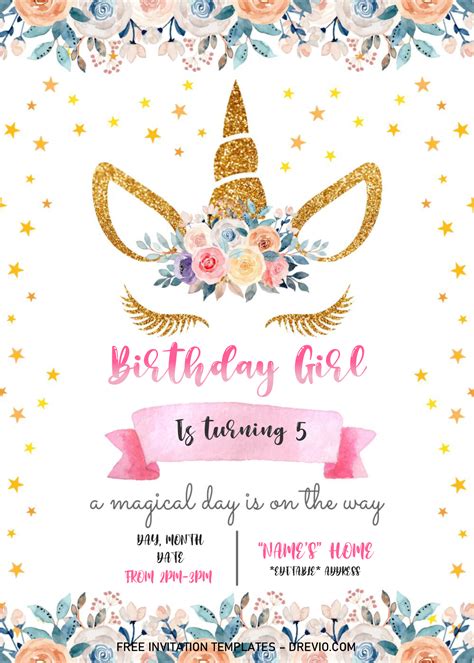 Magical Unicorn Invitation Template