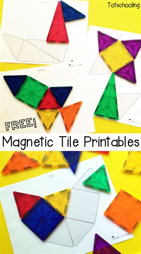 Magna Tile printables for spatial awareness