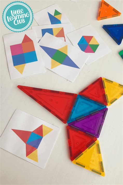 Magnetic tile printables for kids learning