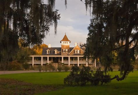 A beautiful display of holiday lights at Magnolia Plantation and Gardens