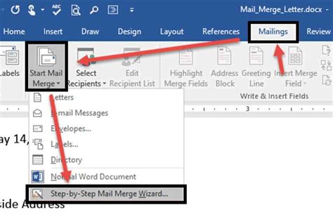 Example of mail merge with If function