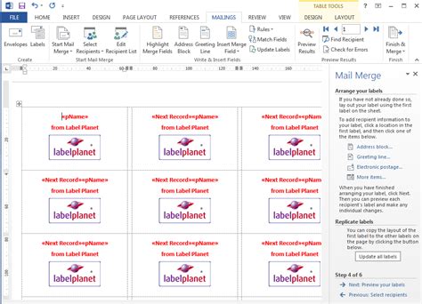 Mail Merge Labels Template Design