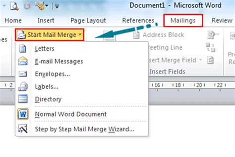 Mail Merge in Microsoft Word