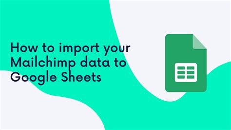 Mailchimp Import Contacts from Google Sheets