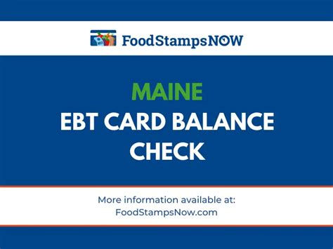 Maine Food Stamps EBT Card Balance