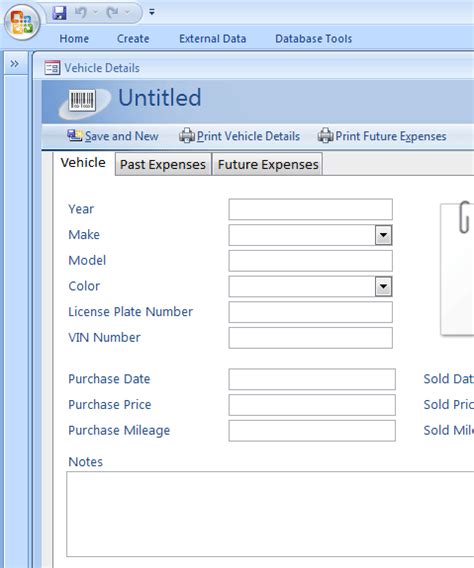 Maintenance Database Template Design