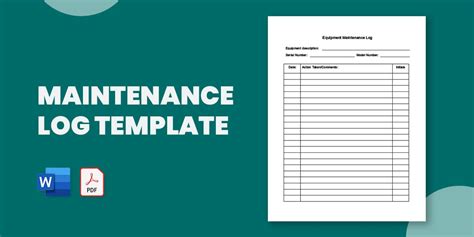 Maintenance Log Template Example 1