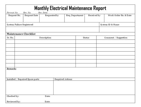 Detailed records of electrical maintenance