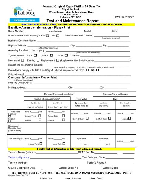 Maintenance Reporting Example