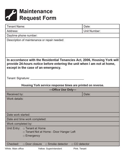 Maintenance Request Template Gallery