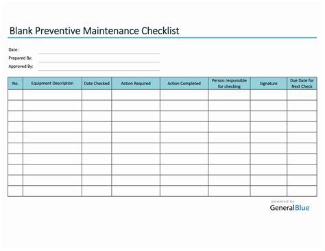 Maintenance Schedule Template Excel 9