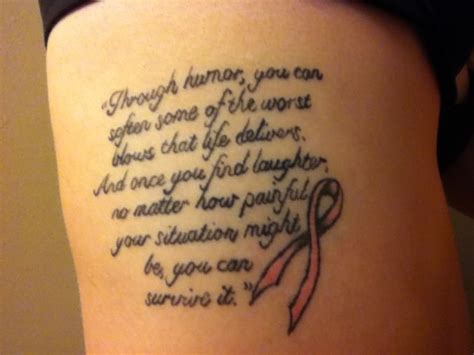 Male breast cancer tattoos quote